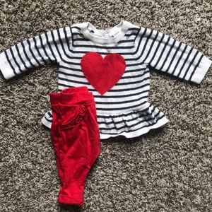 Carters Girls Heart Sweater Set